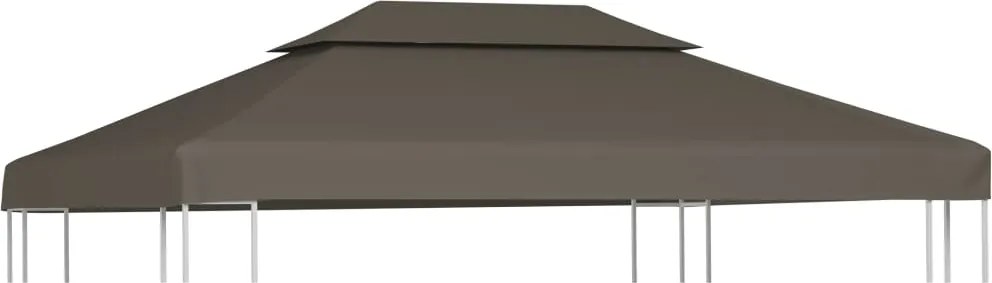 vidaXL tópszínű kétszintes pavilon tetőponyva 310 g/m² 4 x 3 m
