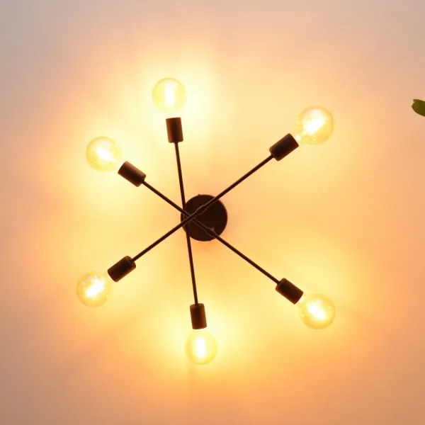 LED Felületre szerelhető csillár CAMBRIDGE 6xE27/8W/230V fekete