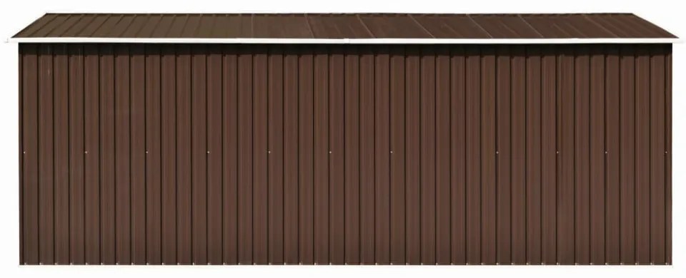barna fém kerti fészer 257 x 489 x 181 cm