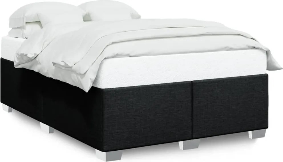 vidaXL fekete szövet ágykeret matrac nélkül 160 x 200 cm