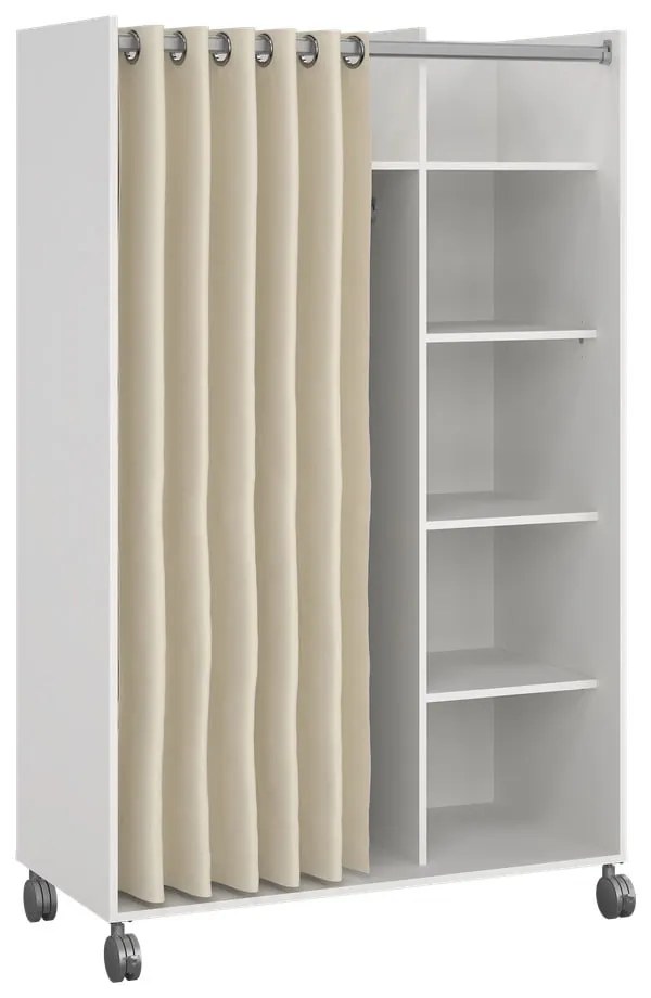 Fehér-bézs ruhásszekrény 100x160 cm Kit – Tvilum