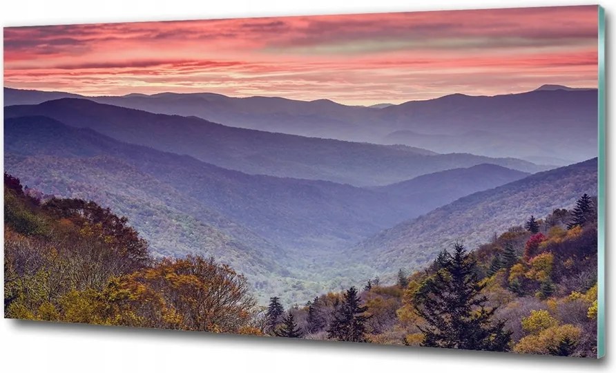 Fotó üveg kép Naplemente hegyek 120x60