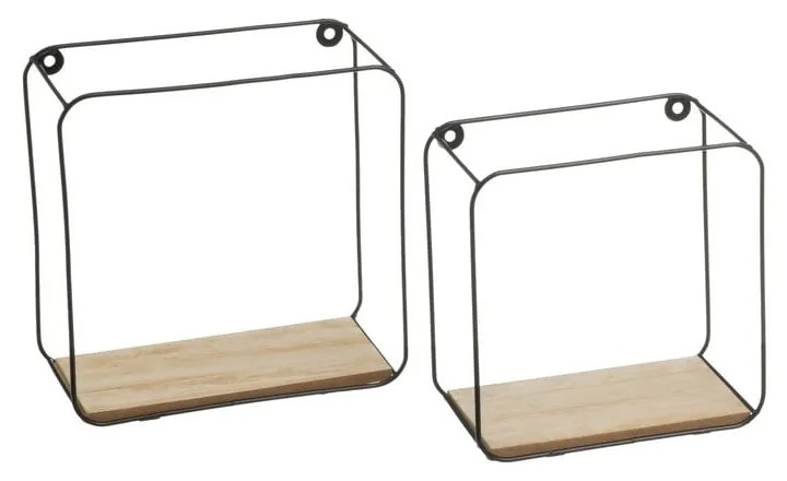 Fekete-natúr színű polc készlet 2 db-os 21 cm – Casa Selección