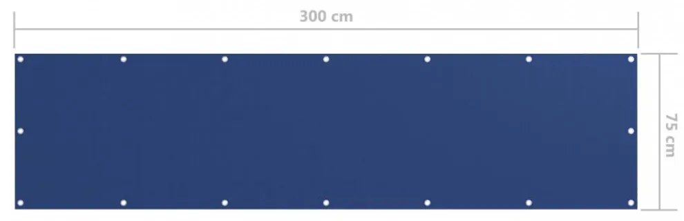 kék oxford-szövet erkélynapellenző 75 x 300 cm