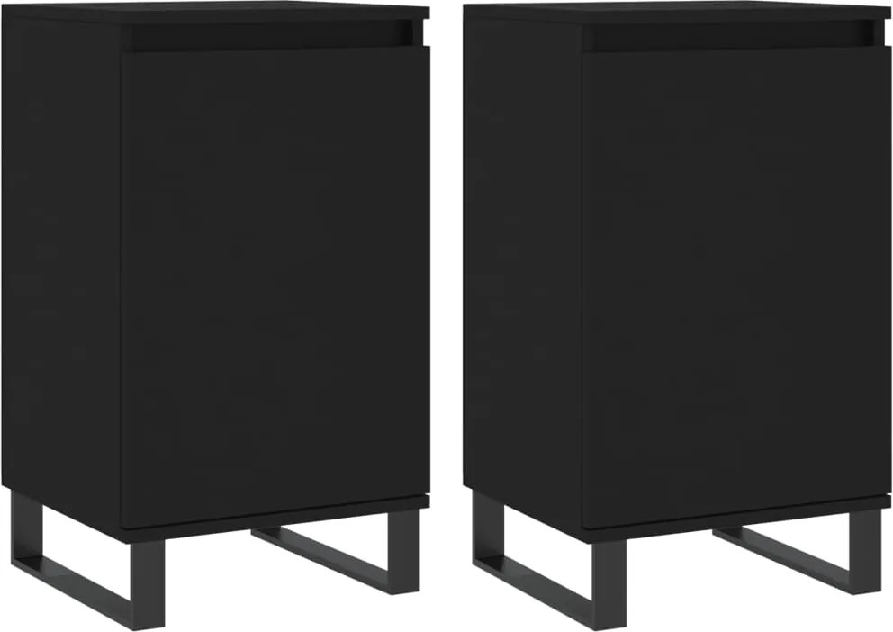 vidaXL 2 db fekete szerelt fa tálalószekrény 40 x 35 x 70 cm