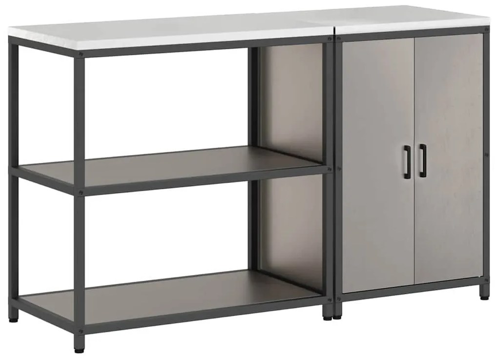 Konyhai Tároló Készlet polcokkal 2 pcs Rozsdás 150 x 50 x 92 cm