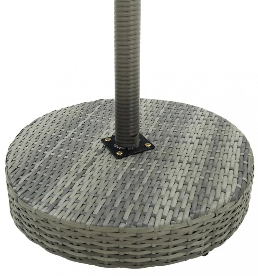 szürke polyrattan kerti asztal 60,5 x 106 cm