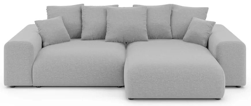 Világosszürke kinyitható tárolóhelyes sarokkanapé (variálható sarok) Luma – Ropez