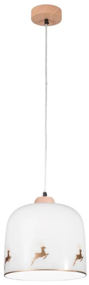 Kolarz A1352.31.Au.100-Csillár zsinóron NONNA 1xE27/60W/230V szarvas tölgy/fehér/arany