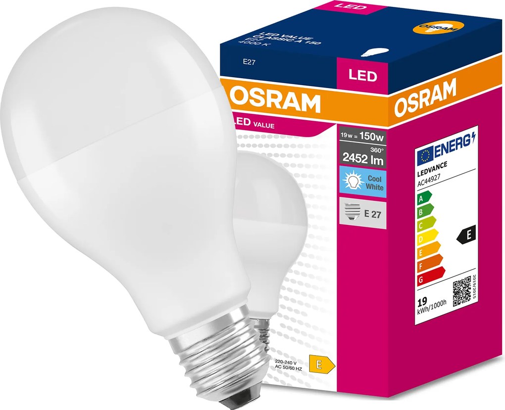 Led izzó E27 A68 19W 150W 2452lm 4000K Semleges 200° Osram Value