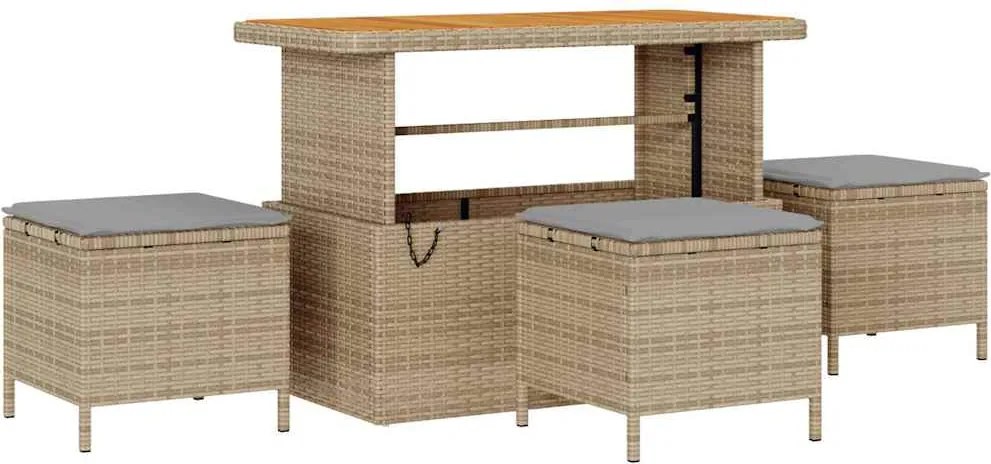 vidaXL Kerti Kanapé Szett párnával 10 pcs Beige és Világosszürke