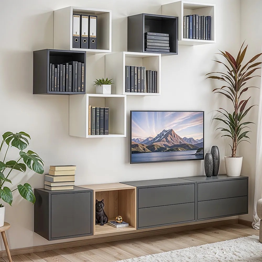 Boxie 2 fiókos fali szekrény 40x40x37 cm kék