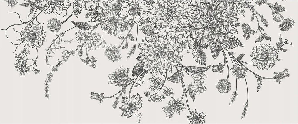 Dekoratív fotótapéta falra Könnyű összeszerelés Virágmintás 250x104 Ragasztó