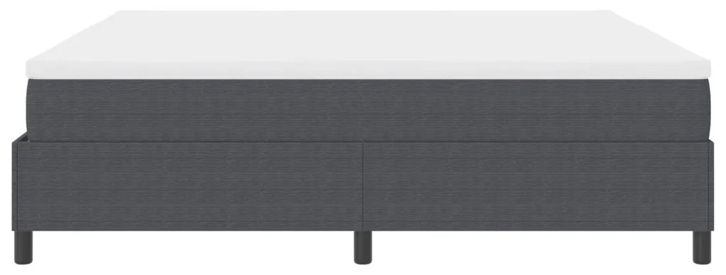 Boxspring ágy matraccal Sötétszürke 200x200 cm Kordbársony anyag