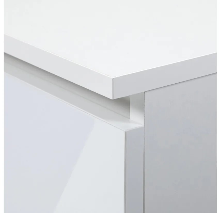 KLARIS 2 komód, 138x99x40, fehér/bézs