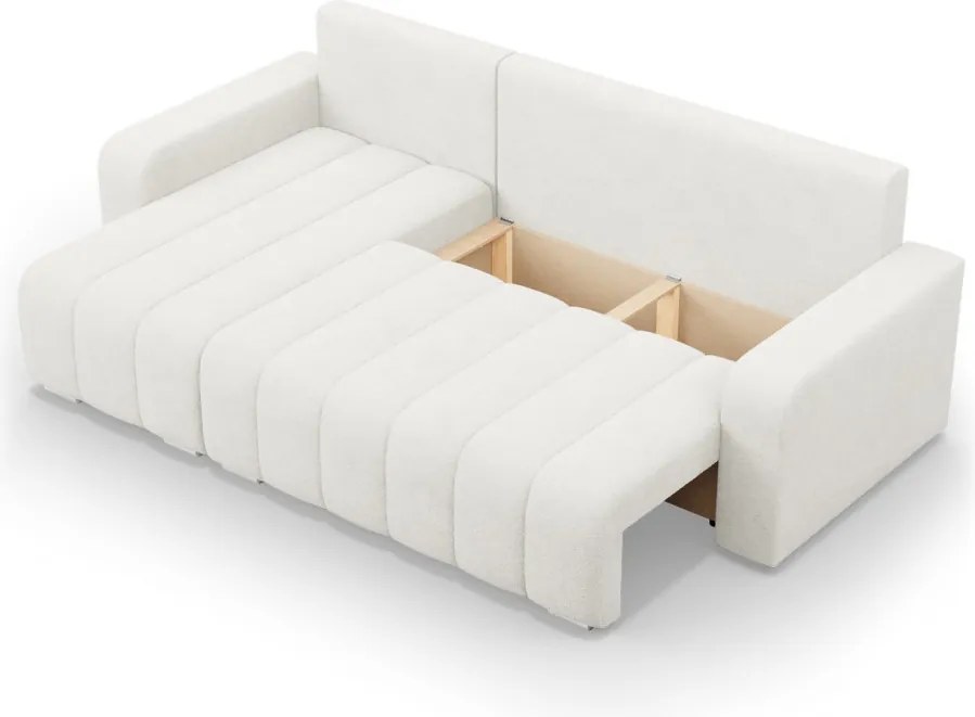 Modena sarokkanapé, bouclé, univerzális oldal, krém