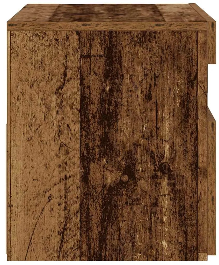 éjjeliszekrény LED fényekkel régi fa 60x35x40 cm gépelt fa