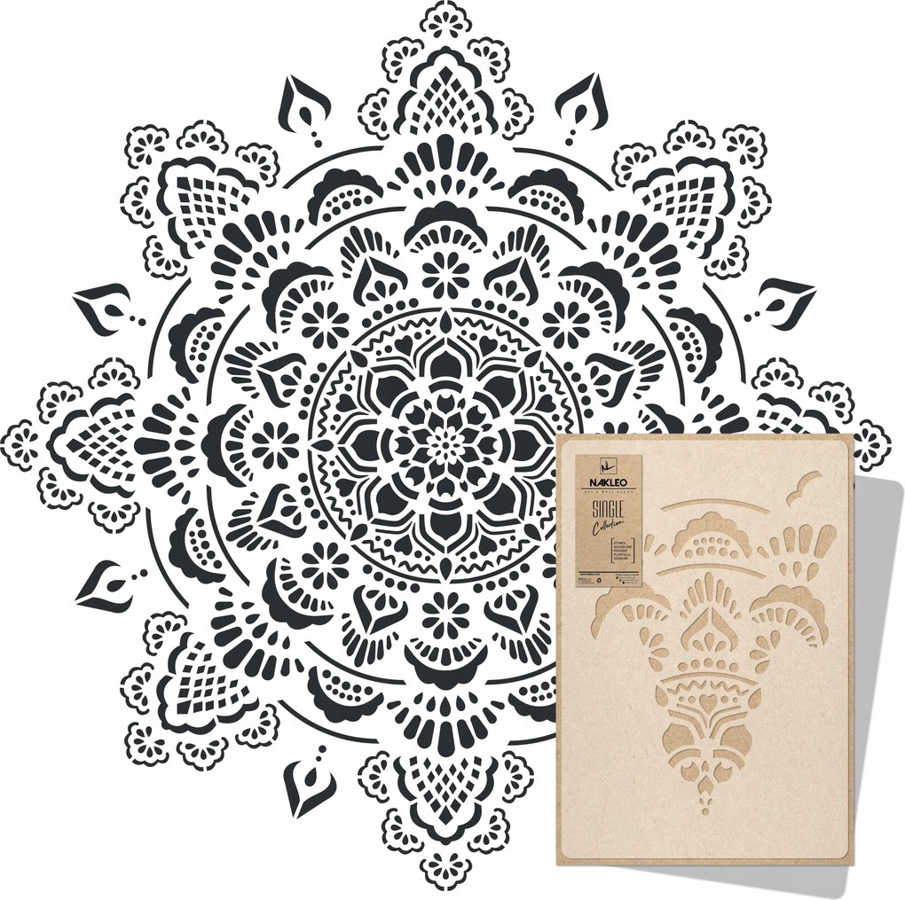 Festősablon Mandala XXL Átmérő 197 cm Vakolatokhoz Többször felhasználható Vakolat Beton