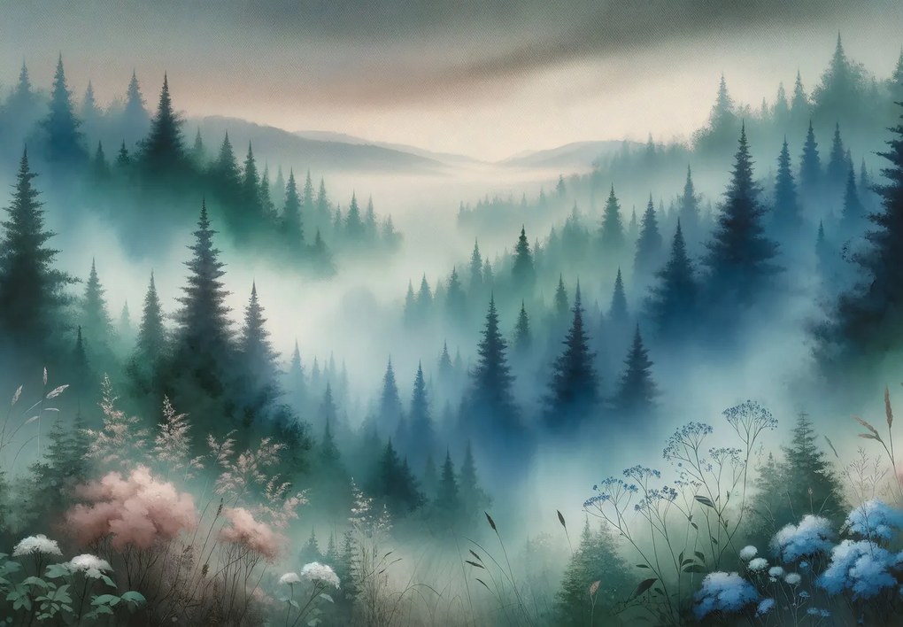 Fotótapéta - Völgy ködben (147x102 cm)