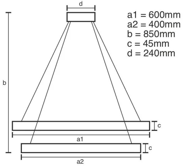 LED állítható fényerejű csillár kábellel LED/120W/230V 3000-6500K + DO