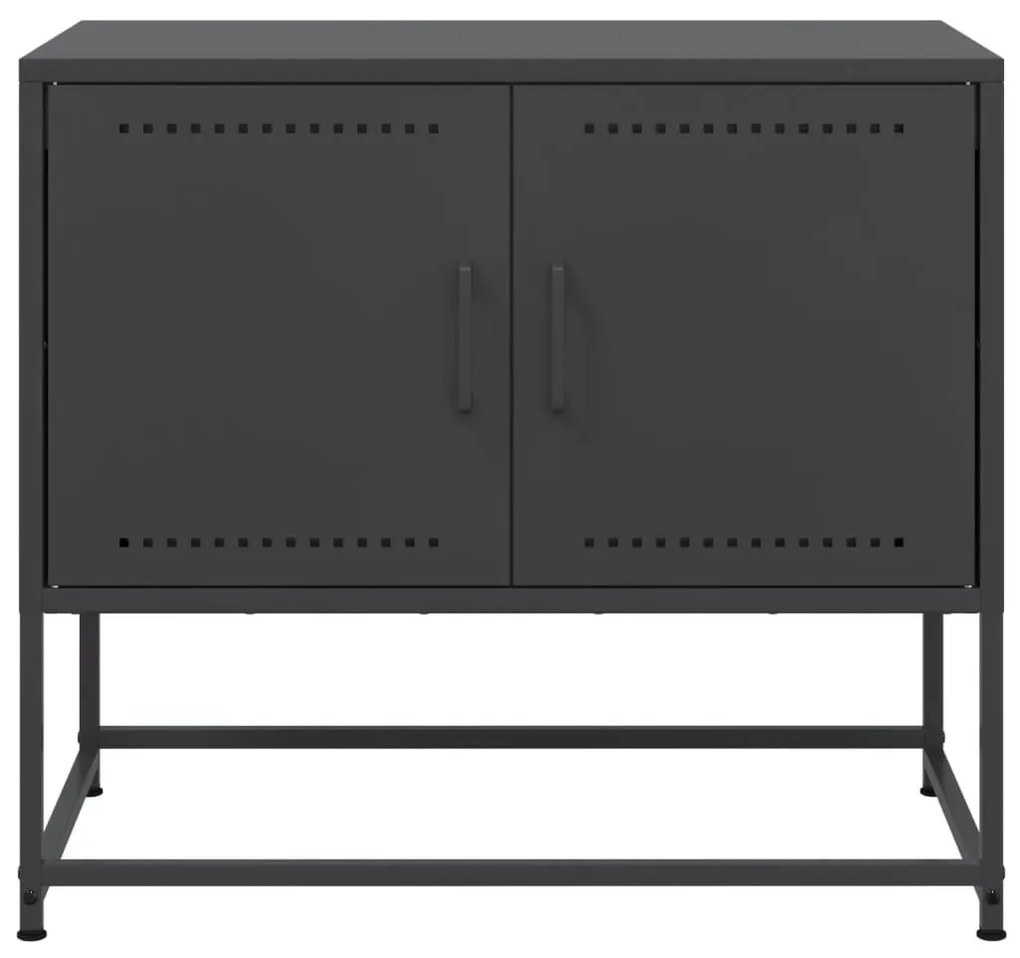 fekete acél TV-szekrény 68,5 x 39 x 60,5 cm