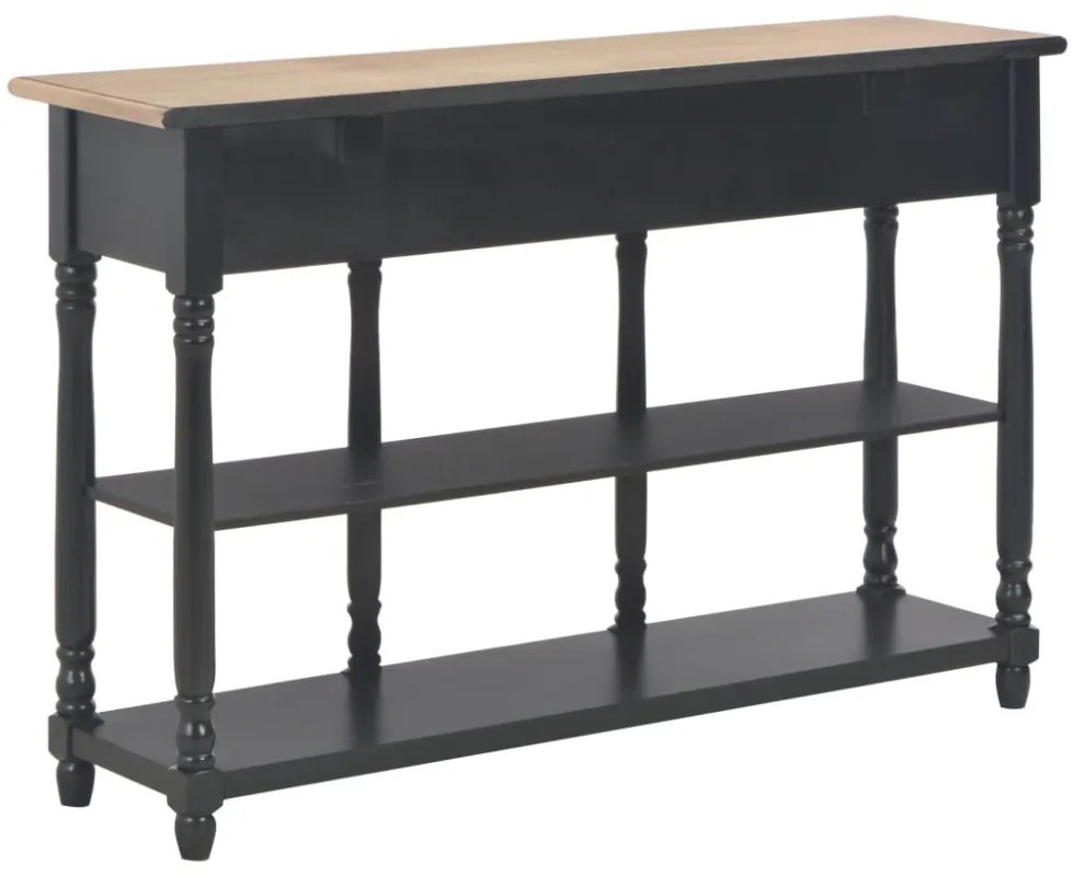 fekete szerelt fa tálalóasztal 110 x 30 x 76 cm