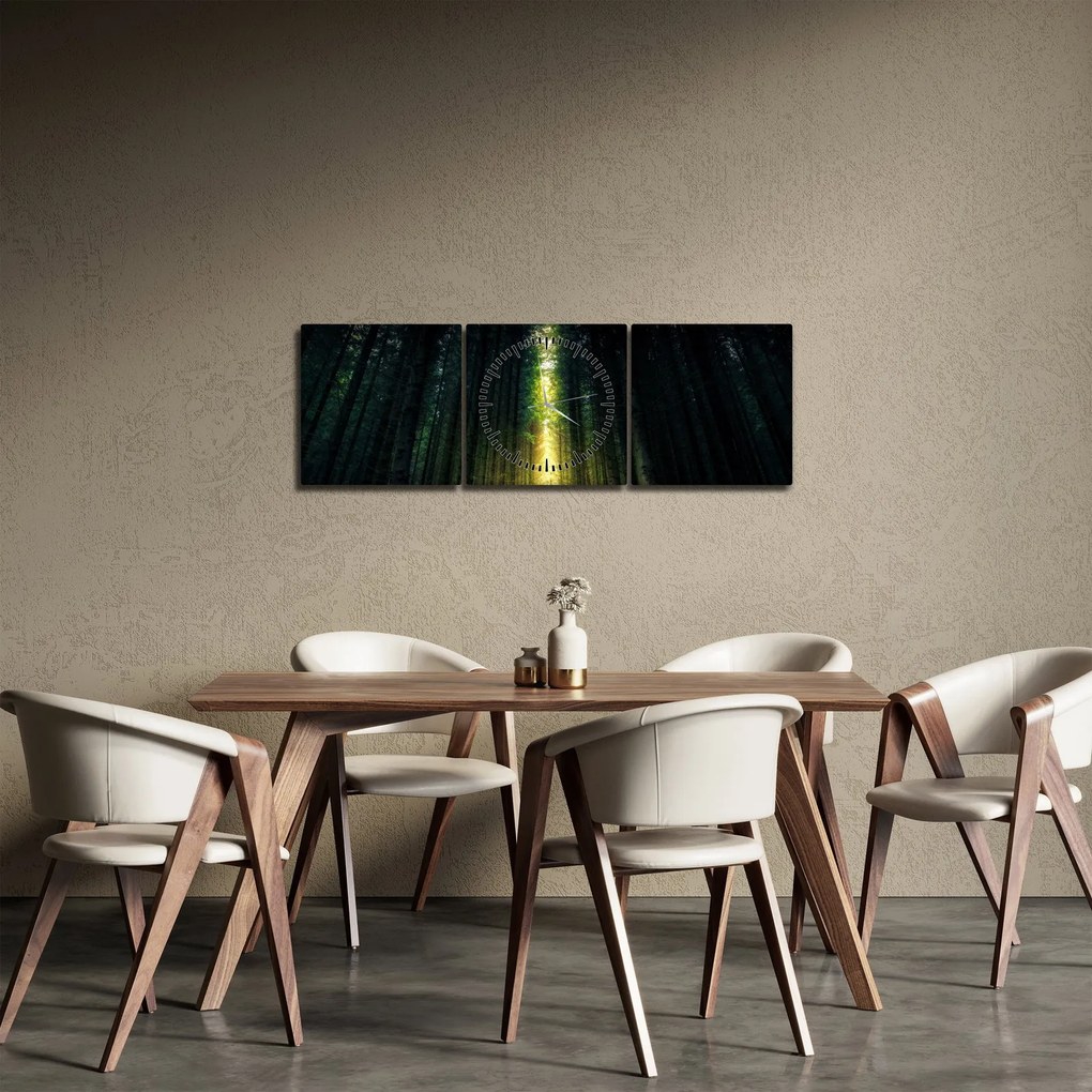 Sötét erdő képe (órával) (90x30 cm)