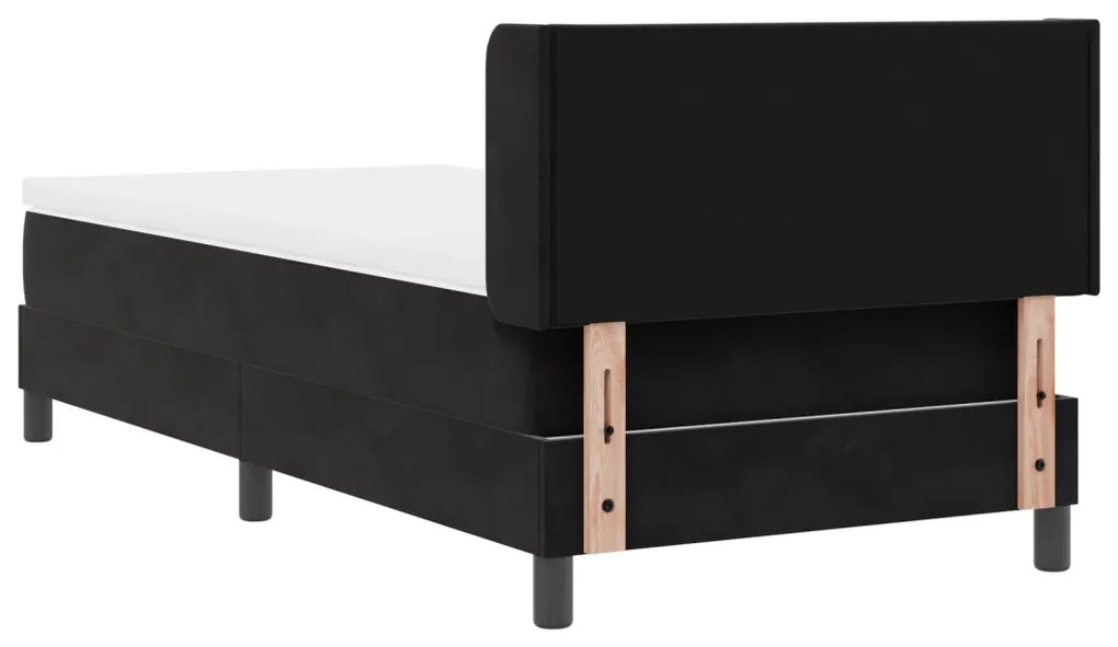 Boxspring Ágy Matraccal Fekete 90x190 cm Bársonyos