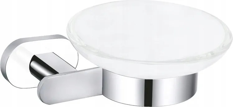 Rav Üveg szappantartó króm/fehér Fürdőszobai kiegészítő Yukon, Szín: króm/fehér