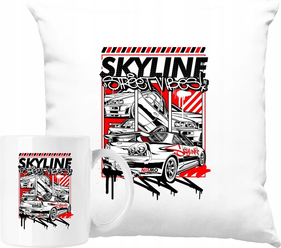 Bögre Szett Párna SkyLine Autó Divatos Ajándék Ötlet