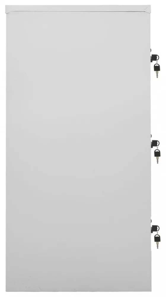 2 db világosszürke-piros acél zárható szekrény 90x45x92,5cm