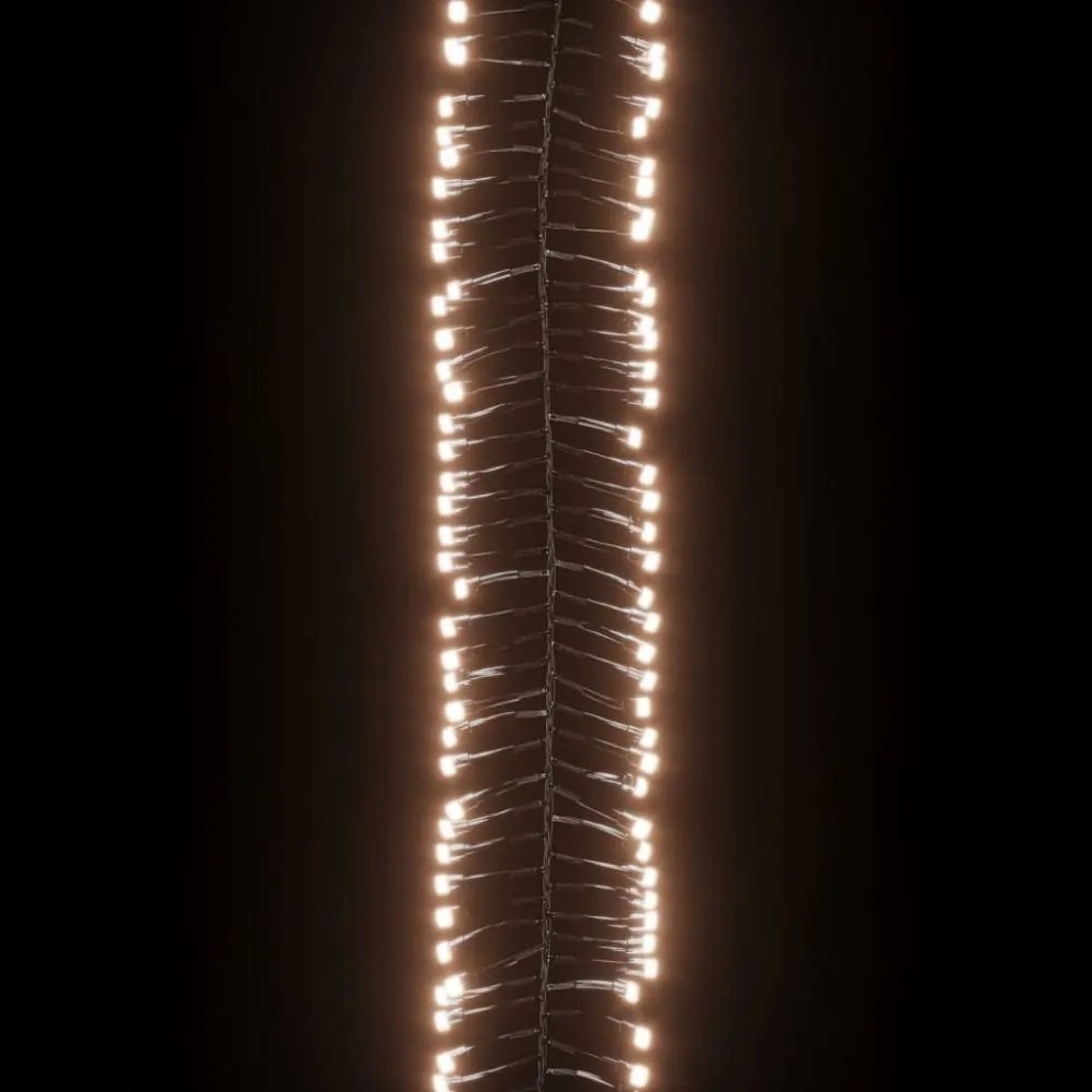Meleg fehér fényű fürtös pvc led-szalag 400 led-del 7,4 m