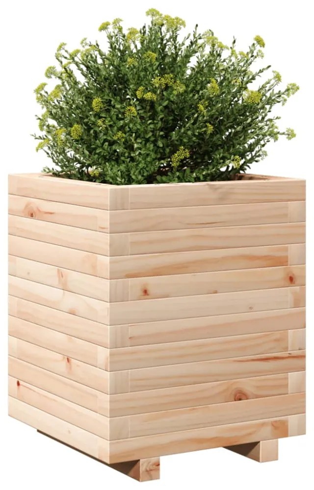 vidaXL tömör fenyőfa kerti virágtartó 40 x 40 x 49,5 cm