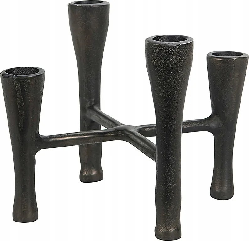 Gyertyatartó Garn kandeláber fém Fekete