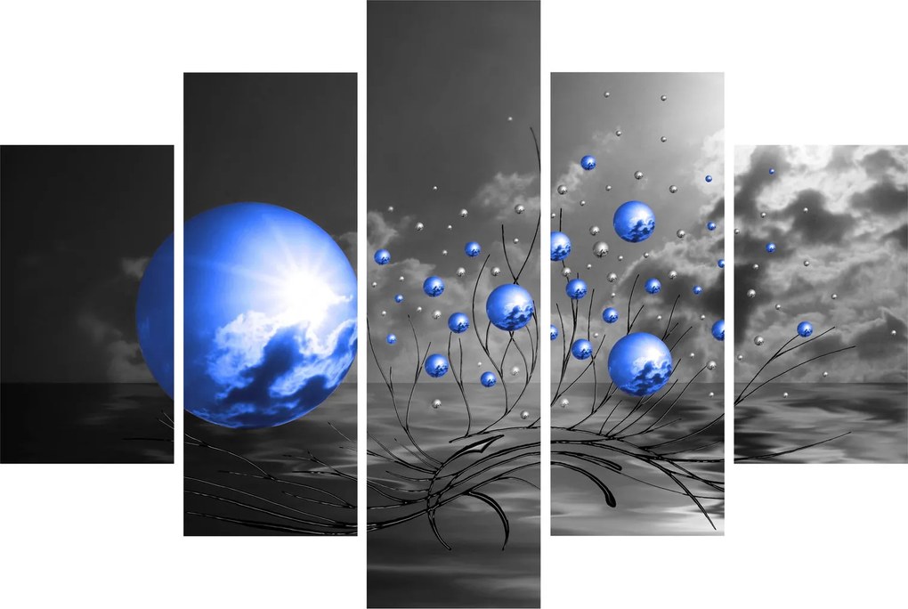 Világoskék gömbök képe (150x105 cm)