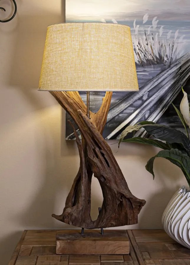 Lampada teak da tavolo ø 35x80cm