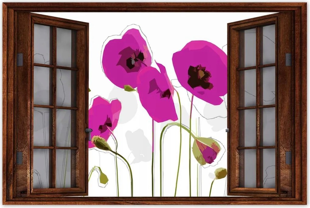 Poszterek 90x60 Lila pipacs Virágok