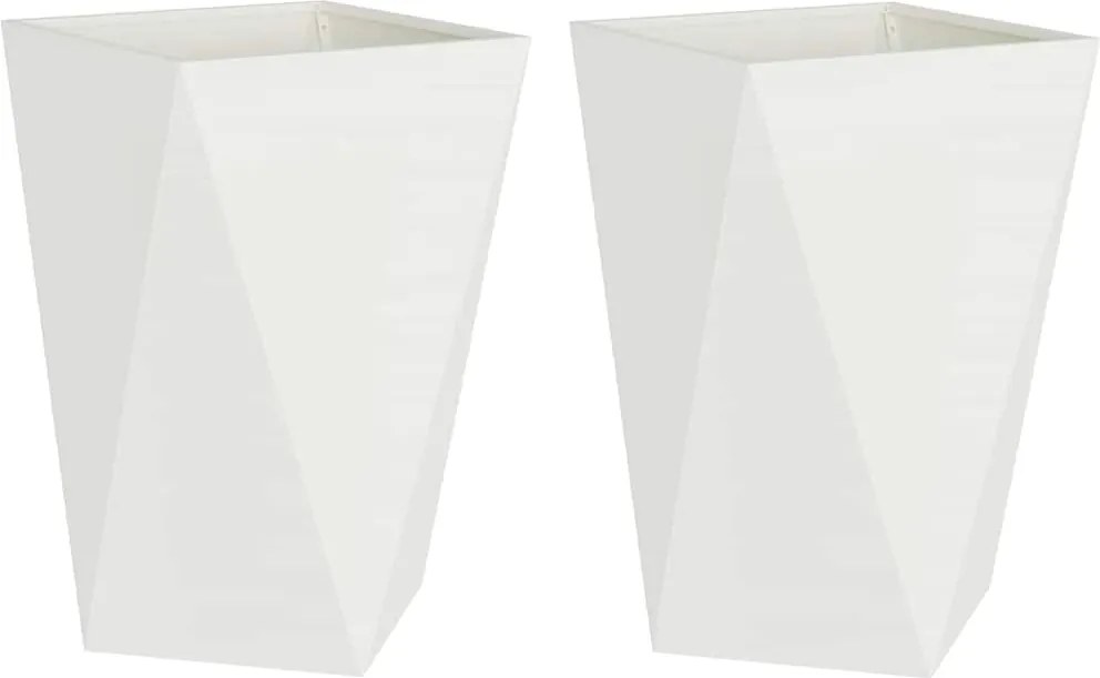 vidaXL Növénytartó 2 pcs Fehér 50 x 50 x 75 cm Acél
