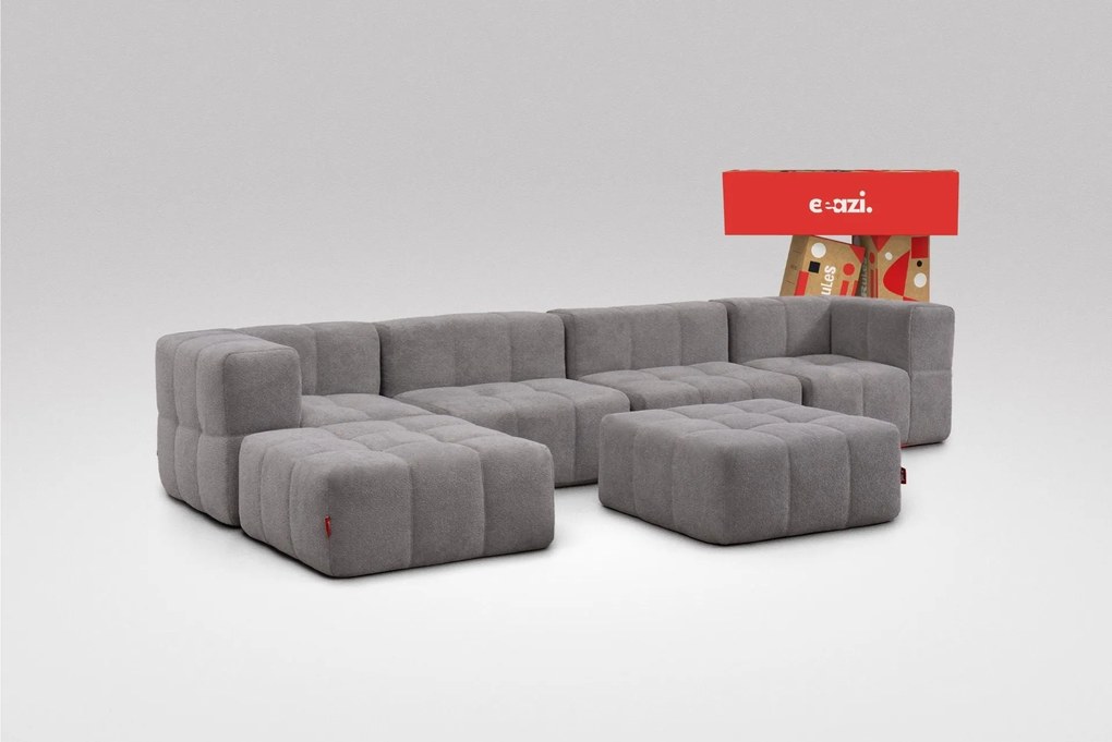 6 Teiliges Modulares Sofa – Grau