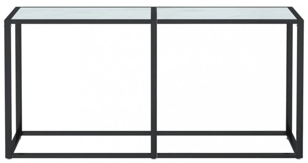 fehér márványszínű edzett üveg tálalóasztal 160 x 35 x 75,5 cm