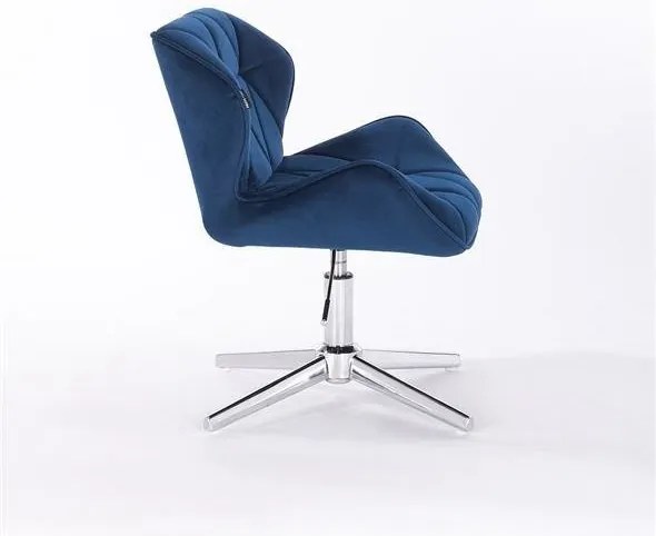 HR111CROSS Tengerkék modern velúr szék