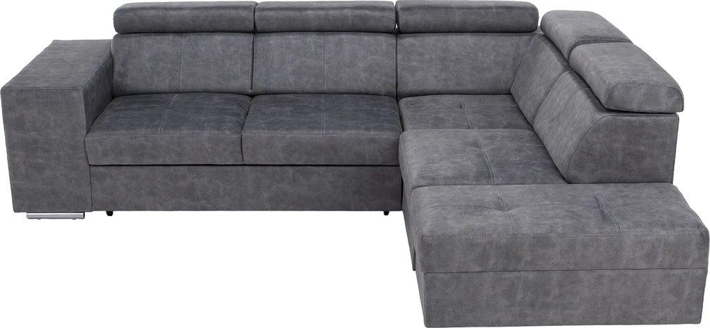 Ülőgarnitúra, szürke, jobbos, MALAGA