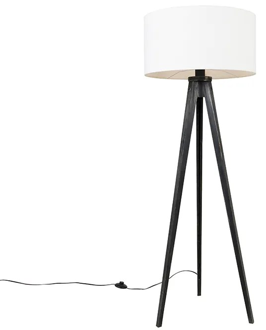 Állólámpa állvány fekete árnyékolóval fehér 50 cm - Tripod Classic