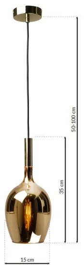 Csillár zsinóron LUGANO 1xE14/40W/230V arany