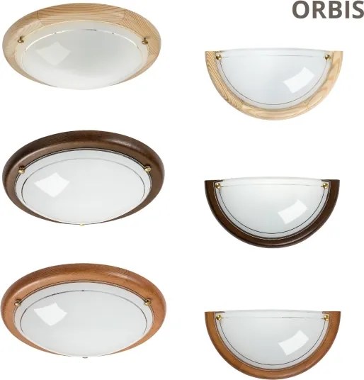 Brilagi - ORBIS mennyezeti lámpatest 2x E27/60W/230V, átm. 38 cm, fenyő