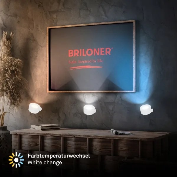 Briloner 3896016 - TARI LED fali lámpa, fényerőszabályozható, újratölthető, LED/1,6W/5V 1500 mAh, fehér