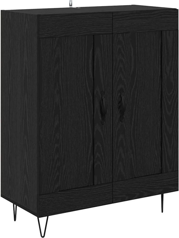vidaXL Széf Fekete tölgy 69,5 x 34 x 90 cm Műszaki fa és vas