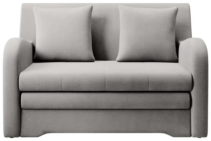 Világosszürke bársony kinyitható kanapé 130 cm Ario – ELTAP