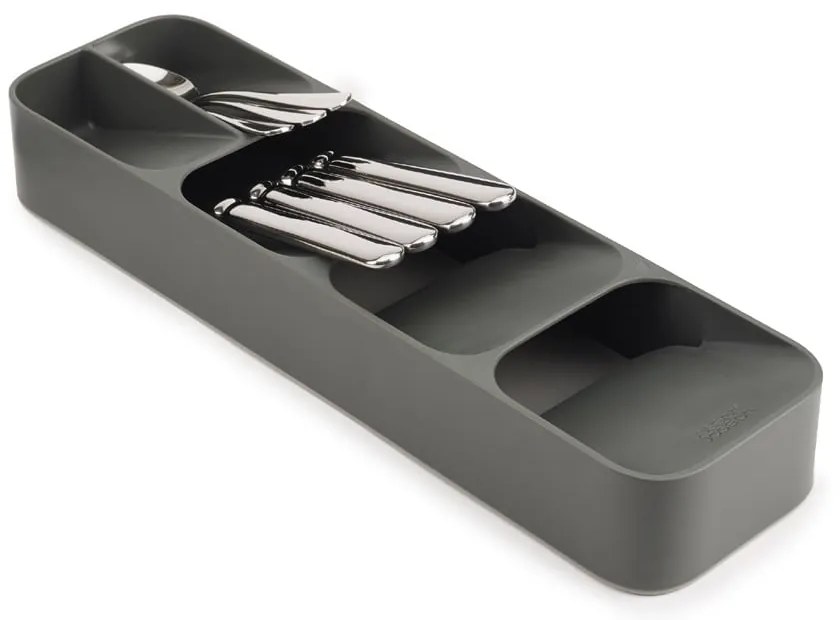 Szürke műanyag evőeszköztartó fiókba 11 x 39,5 cm Duo – Joseph Joseph