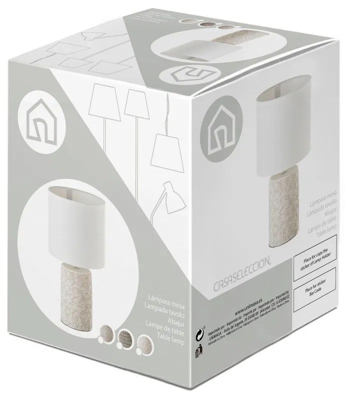 Barna asztali lámpa textil búrával (magasság 33,5 cm) – Casa Selección